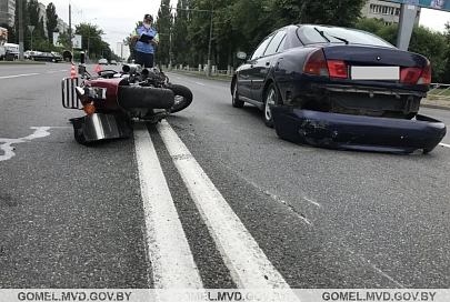 В Гомеле в результате ДТП пострадал мотоциклист